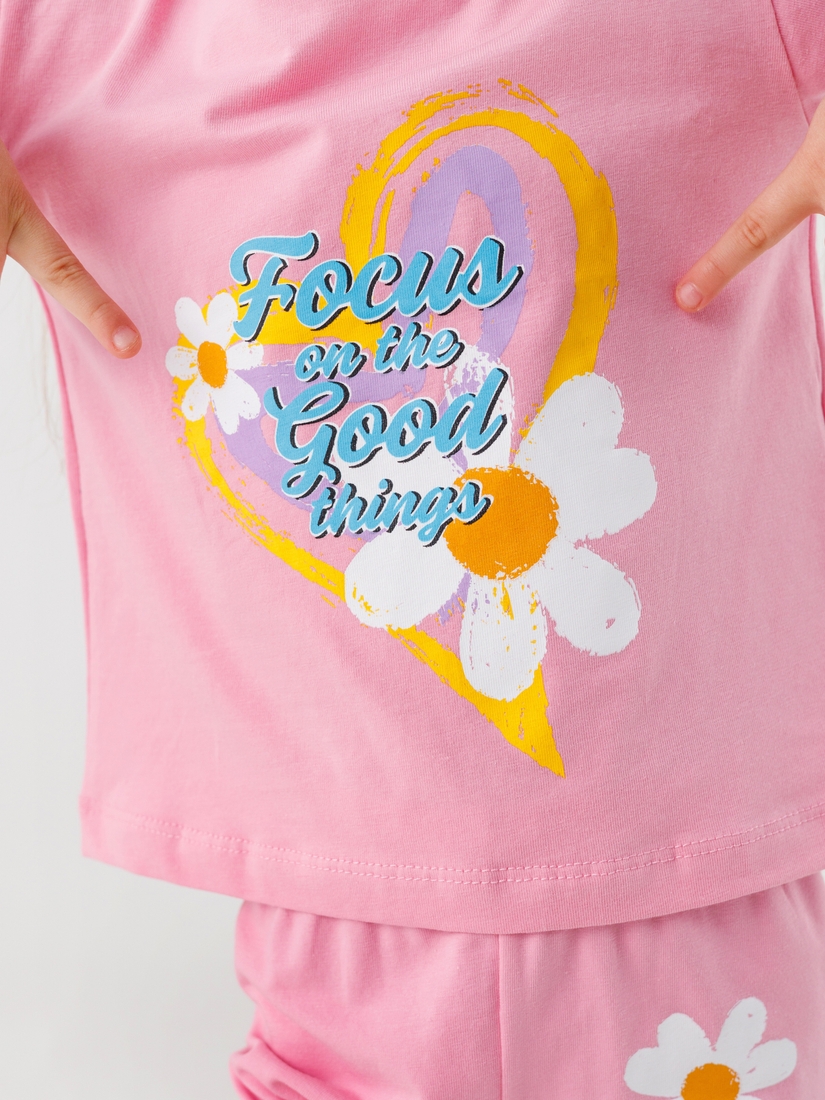 Фото Костюм футболка+шорти для дівчинки Baby Show 16408 92 см Рожевий (2000990474155S)