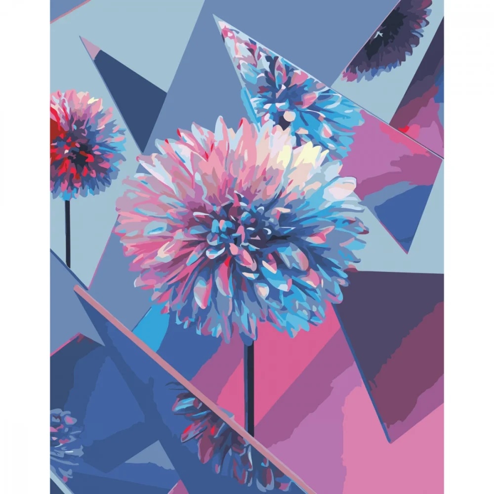 Фото Картина за номерами Квітка Strateg з лаком та рівнем розміром 40х50 см SY6643 (4823113827892)