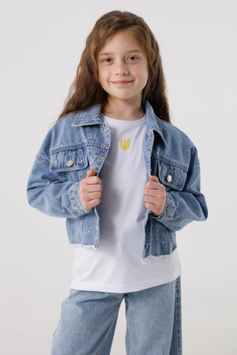Фото Куртка джинсовая для девочки MK6029 152 см Голубой (2000990395788D)
