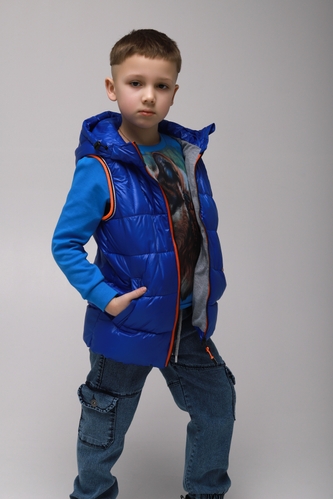Фото Жилет для мальчика утепленный XZKAMI 5576 122 см Синий (2000989388203D)