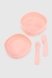 Набір дитячого силіконового посуду wo di WD5298 Рожевий (2002014490325) Фото 4 з 5