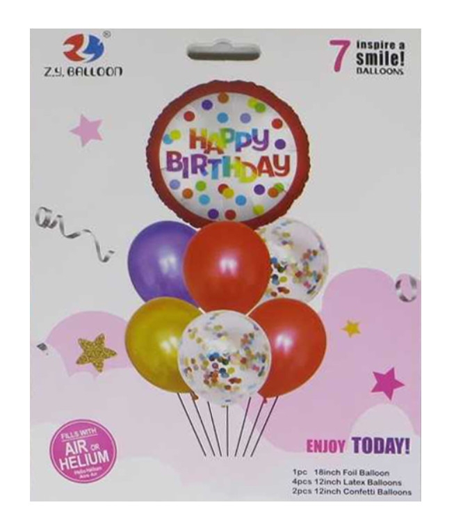 Фото Набір повітряних кульок Happy birthday 1212-12 Червоний (2000990673794)