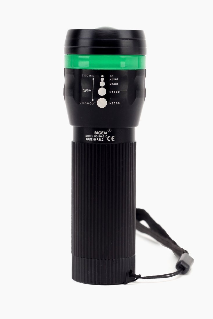Фото Ліхтарик ручний на батарейках ZOOM Зелений Omer BM-310 (2000989456711)