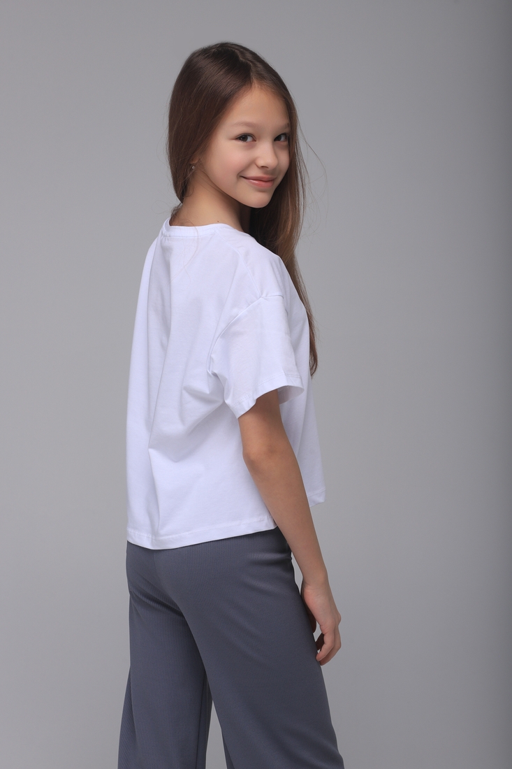 Фото Костюм для дівчинки (футболка+штани палаццо) Viollen 2166 Viollen 176 см Сірий (2000989443483S)