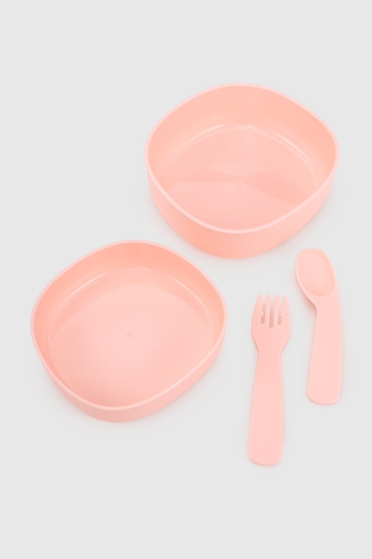 Фото Набір дитячого силіконового посуду wo di WD5298 Рожевий (2002014490325)