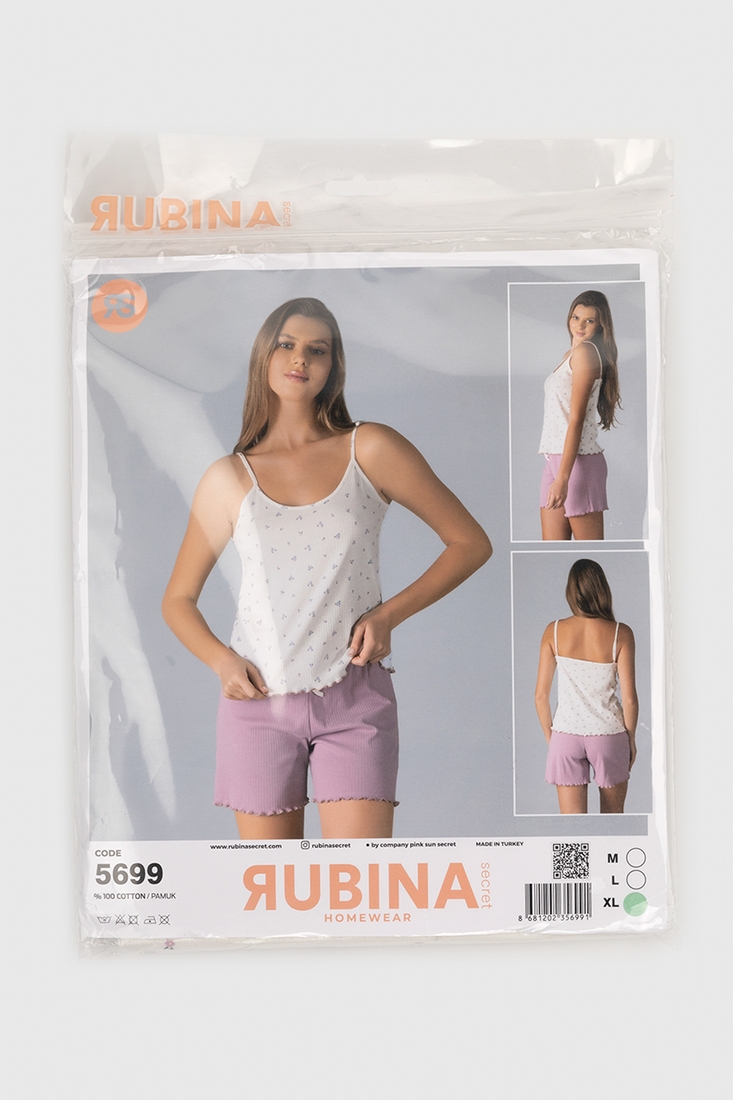 Фото Пижама женская RUBINA 5699 XL Бело-сиреневый (2000990482778A)