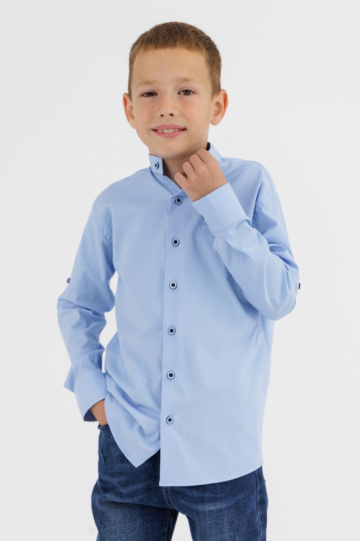 Фото Рубашка однотонная для мальчика Redpolo 1712 140 см Голубой (2000990387844D)