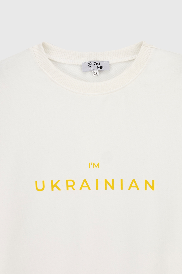 Фото Cвітшот патріотичний жіночий On me TMC ''I'm Ukrainian'' M Білий (2000990128300D)