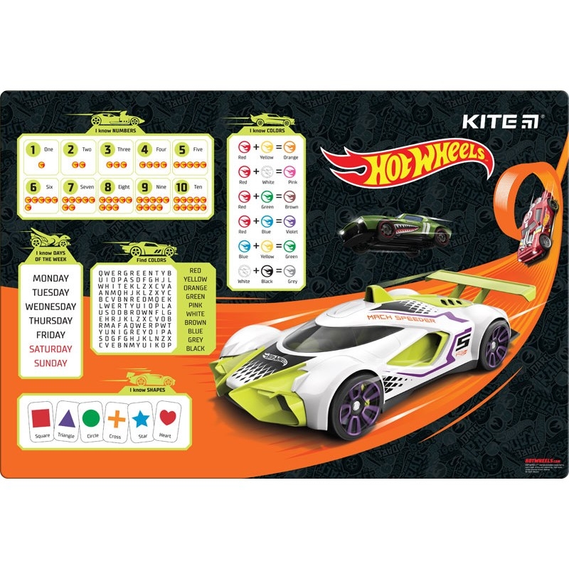 Фото Підкладка настільна Kite Hot Wheels HW23-207 Різнокольоровий (4063276136015)