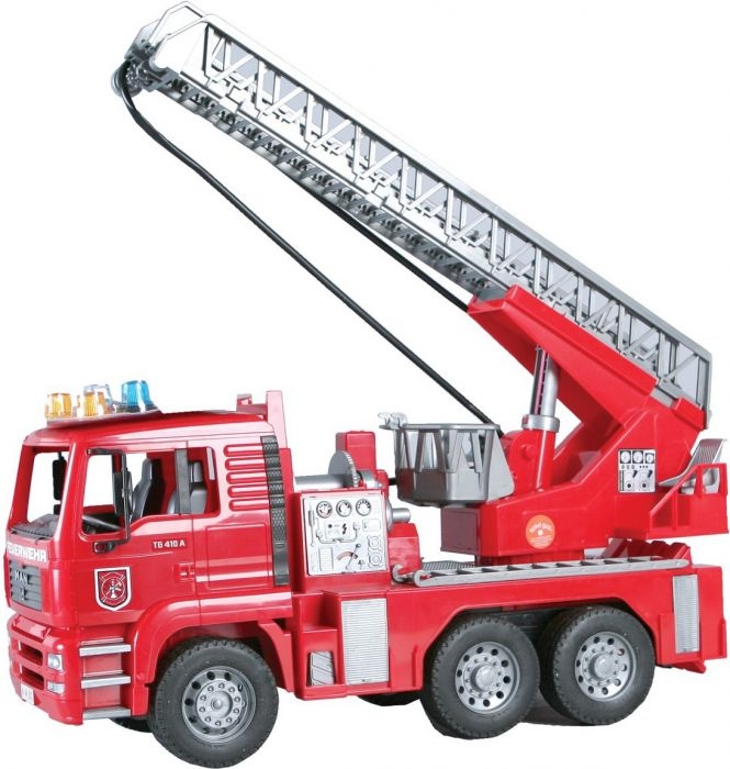Фото Машинка игрушечная - MAN пожарный трак (свет, звук, батарейка) 2771 (2400670624014)