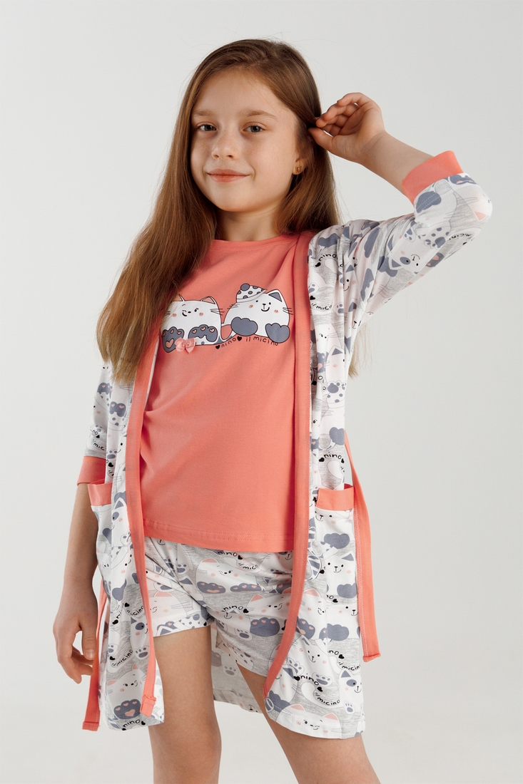 Фото Халат+ (шорты, футболка) для девочки Nicoletta 85657 12-13 лет Розовый (2000990393142A)