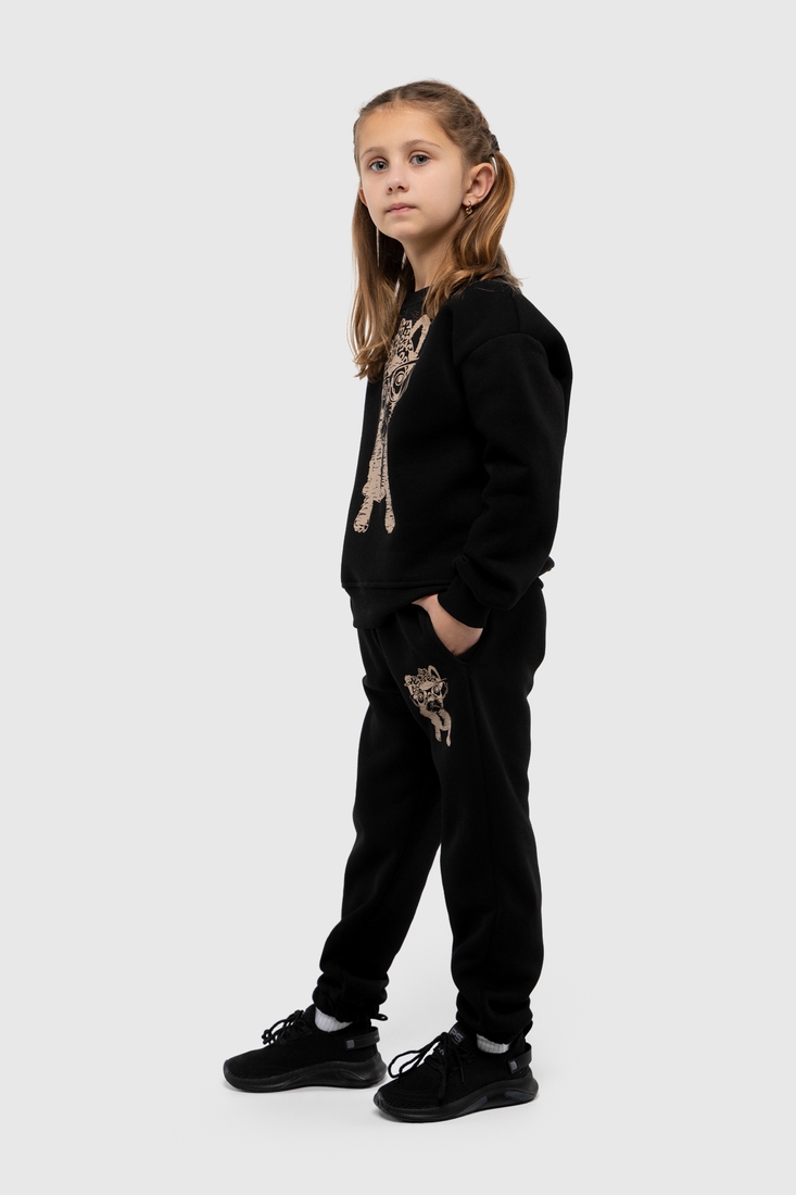 Фото Костюм для дiвчинки ANGELOS 1034 світшот+штани 140 см Чорний (2000990147899W)