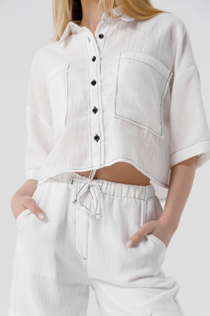 Фото Костюм для дівчинки(сорочка+штани) LocoLoco 9008 158 см Білий (2000990348760S)
