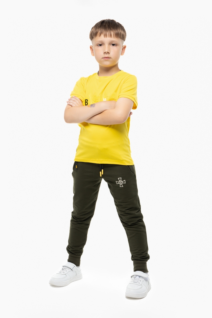 Фото Спортивні штани патріотичні для хлопчика Atescan 2202 140 см Хакі (2000989251521D)