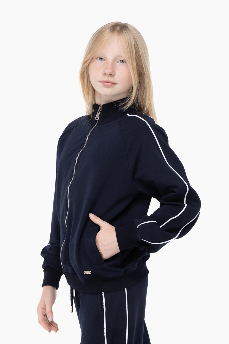 Фото Спортивний костюм для дівчинки Toontoy 24160 кофта + штани 158 см Темно-синій (2000989883814D)