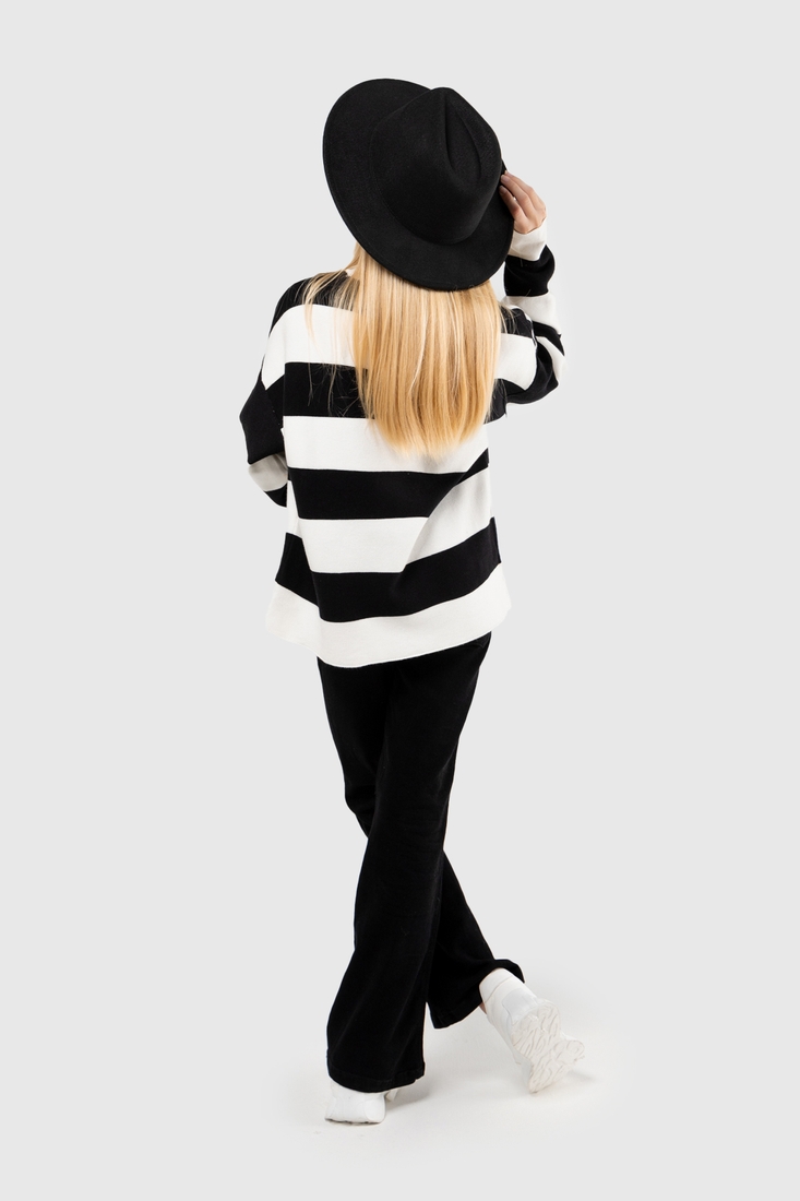 Фото Свитер с узором для девочки Lizi 3203 152 см Черно-белый (2000989952381D)