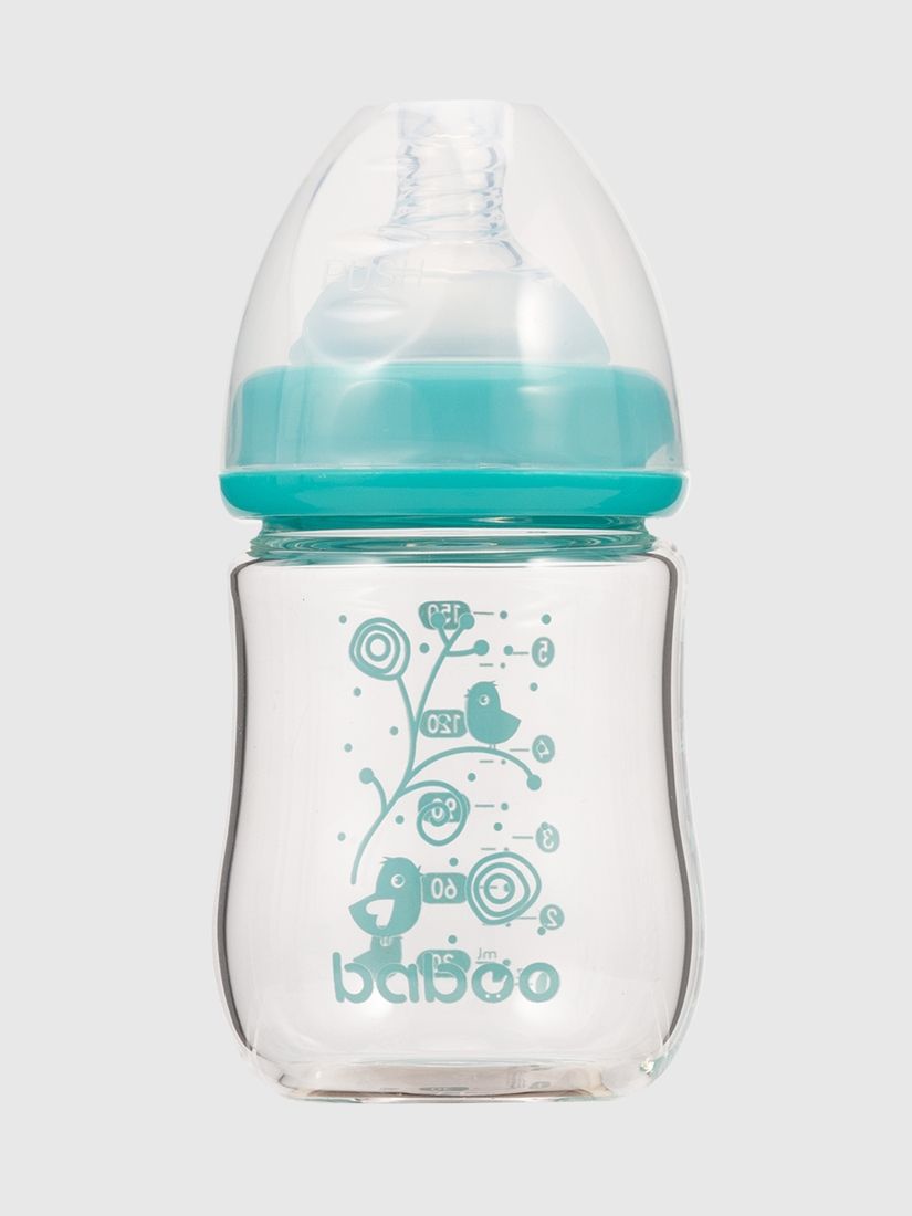 Фото Стеклянная бутылочка для кормления BABOO 3-122 Синий (5057778031229)