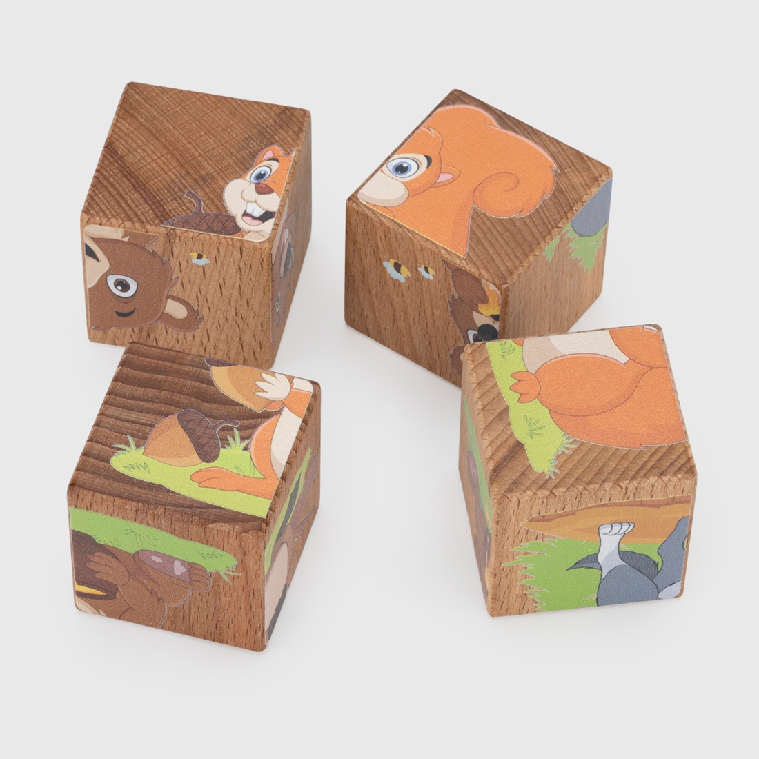 Фото Набір дерев’яних кубиків "Лісові жителі" 15403 Різнокольоровий (4820215154987)