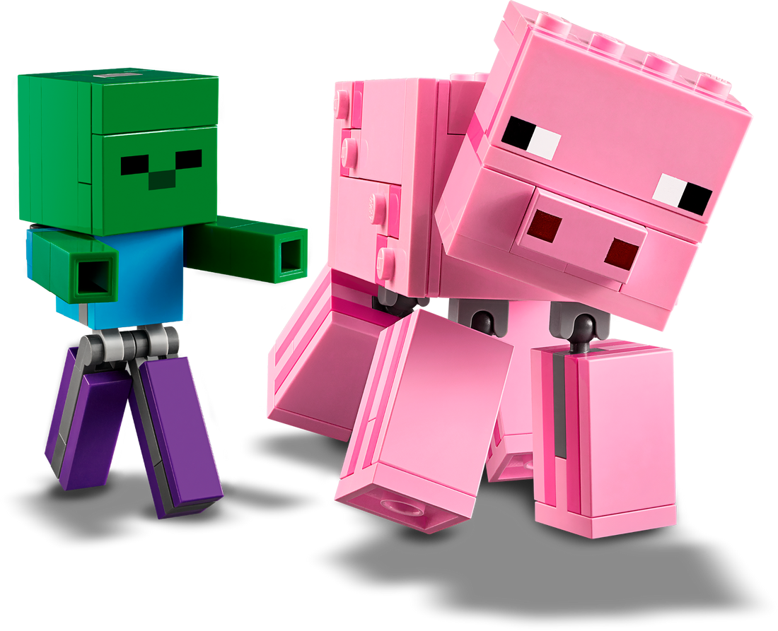 Фото Конструктор LEGO Minecraft Свинья и зомби-ребёнок (21157)