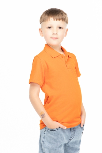 Фото Поло однотонное для мальчика Pitiki 1380 122 см Оранжевый (2000989802075S)