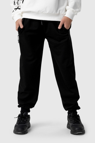 Фото Спортивні штани з принтом для хлопчика Pitiki 29431 182 см Чорний (2000990045850D)