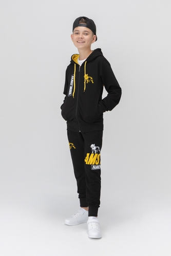 Фото Спортивний костюм для хлопчика (кофта, штани) AZN 826 170 см Чорно-жовтий (2000989968689D)