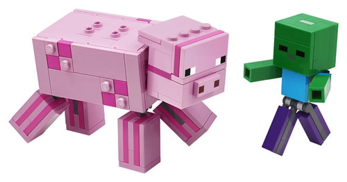 Фото Конструктор LEGO Minecraft Свиня і зомбі-дитина (21157)