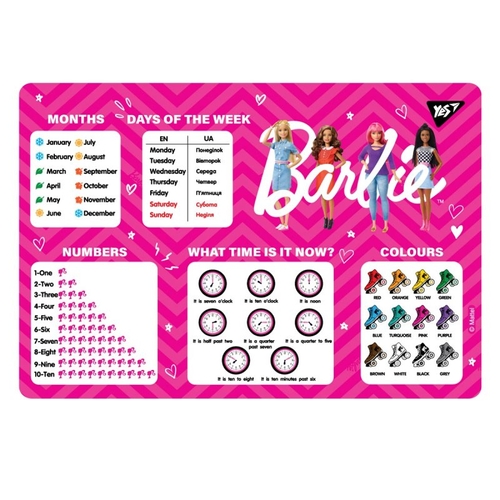 Фото Подкладка настольная YES Barbie 492056 Разноцветный (5060934562802)