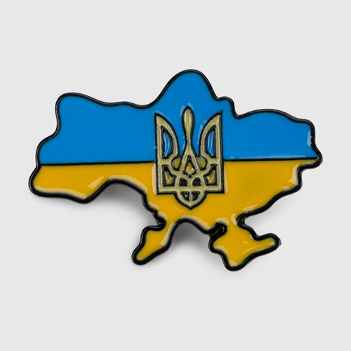 Фото Брошка Мапа України та Герб Різнокольоровий (2000990296382A)