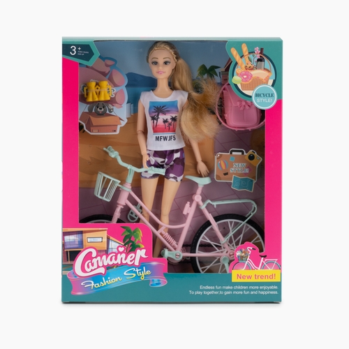 Фото Кукла с велосипедом KQ173 Розовый (2000989840466)