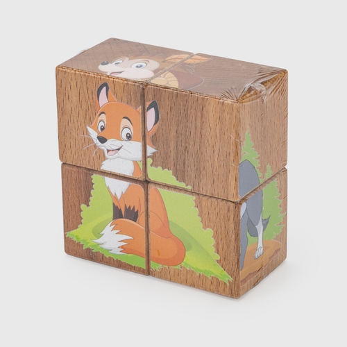 Фото Набор деревянных кубиков "Лесные жители" 15403 Разноцветный (4820215154987)