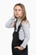 Штани на шлейках для дівчинки H-11 128 см Чорний (2000989625933W) Фото 4 з 14