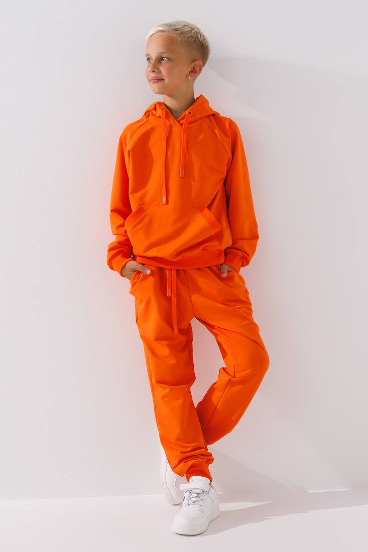 Фото Костюм худи+штаны детский Dinomin DM2401-1 164 см Оранжевый (2000990558282D)