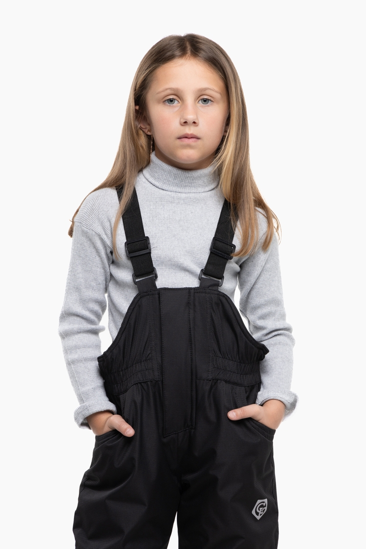 Фото Штани на шлейках для дівчинки H-11 128 см Чорний (2000989625933W)