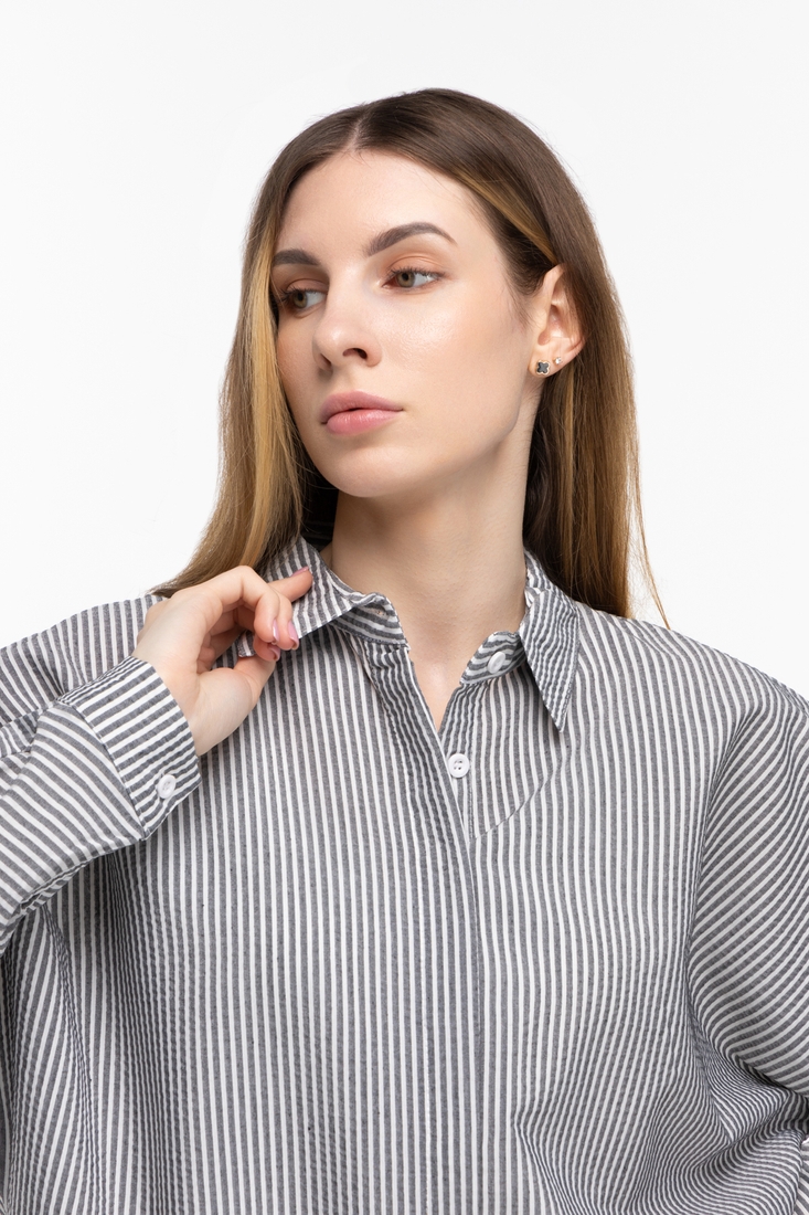 Фото Рубашка с узором женская Crep 90628 S Серый (2000989719762D)