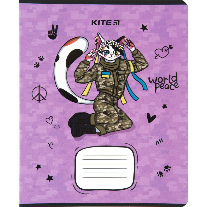 Фото Набір зошитів Kite K23-234-1 Хоробрі тварини 12 аркушів 25 шт Лінія (2000989906872)