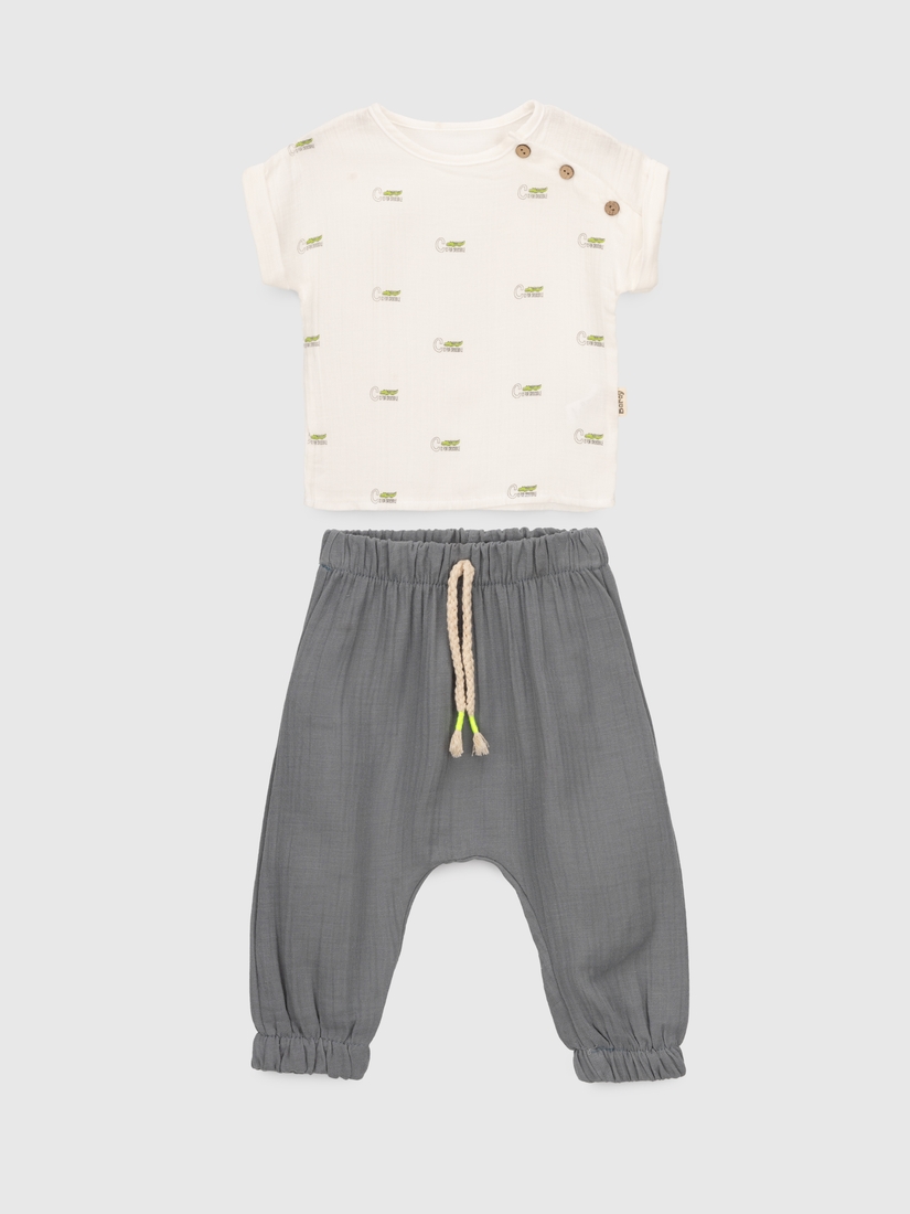 Фото Костюм футболка+штани для хлопчика Mini Papi 942 Сірий (2000990560728S)