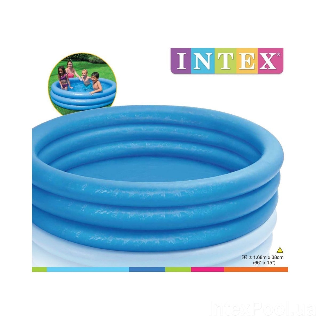 Фото Детский надувной бассейн Intex «Синий кристалл» (58426) (6903100032015)