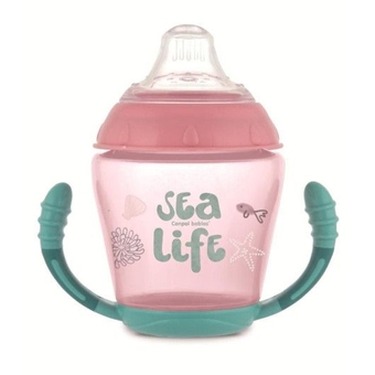 Canpol babies Кружка непроливайка з м'яким силіконовим носиком 230 мл Sea Life - рожева 56/501_pin (5903407565019)