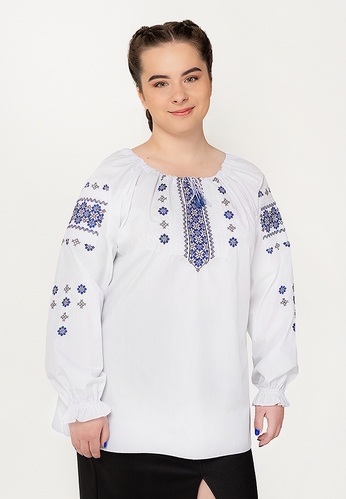 Фото Рубашка вышиванка ВЖ220 XL Бело-синий (2000904309429D)