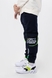 Спортивні штани для хлопчика манжет з принтом Hees 2035 104 см Темно-синій (2000990161970W) Фото 2 з 12