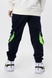 Спортивні штани для хлопчика манжет з принтом Hees 2035 104 см Темно-синій (2000990161970W) Фото 3 з 12