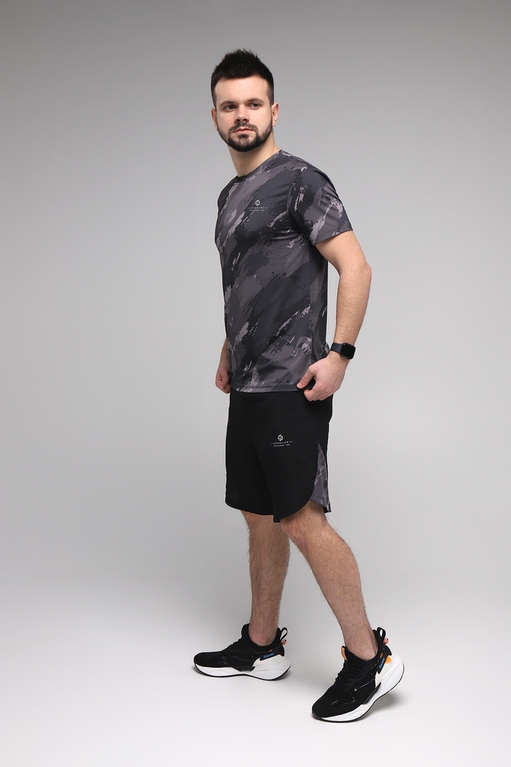 Фото Фитнес костюм футболка+шорты мужской Speed Life XB-0061 S Темно-серый (2000989515609A)