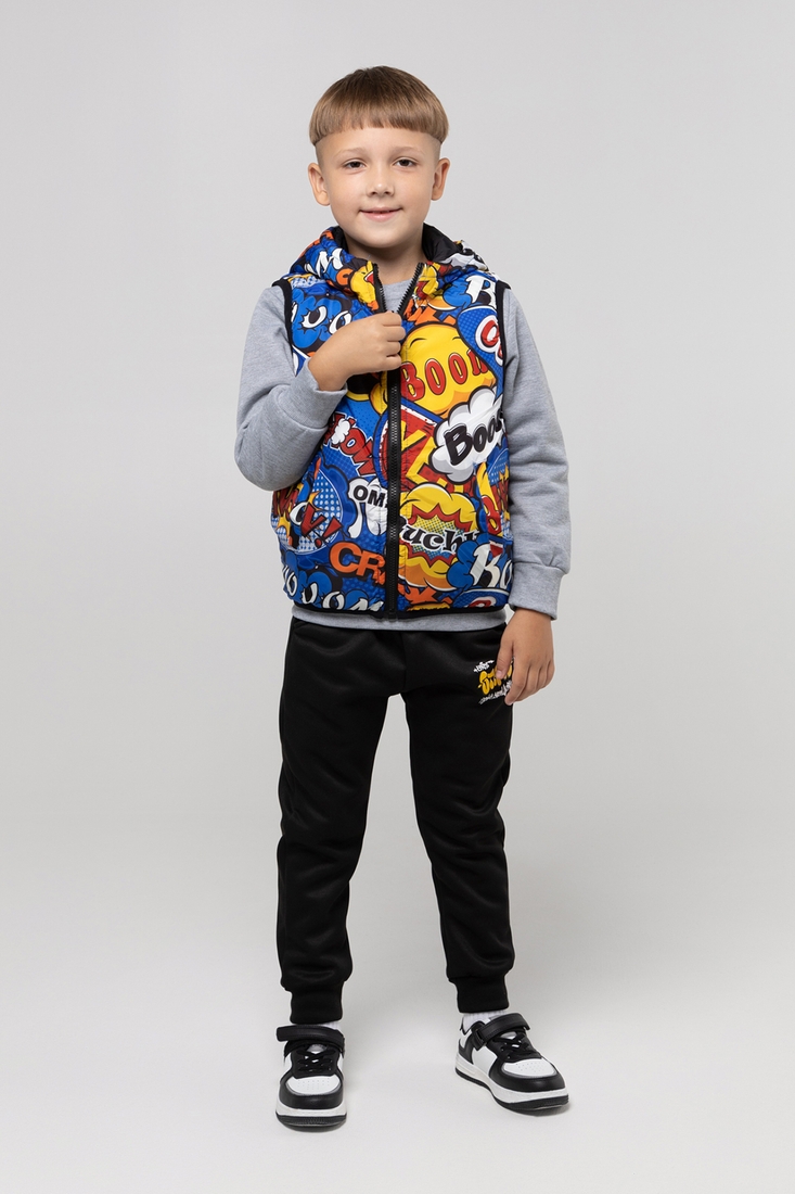 Фото Костюм для хлопчика S&D KK1337 реглан + штани + жилетка 116 см Чорний (2000989916932D)