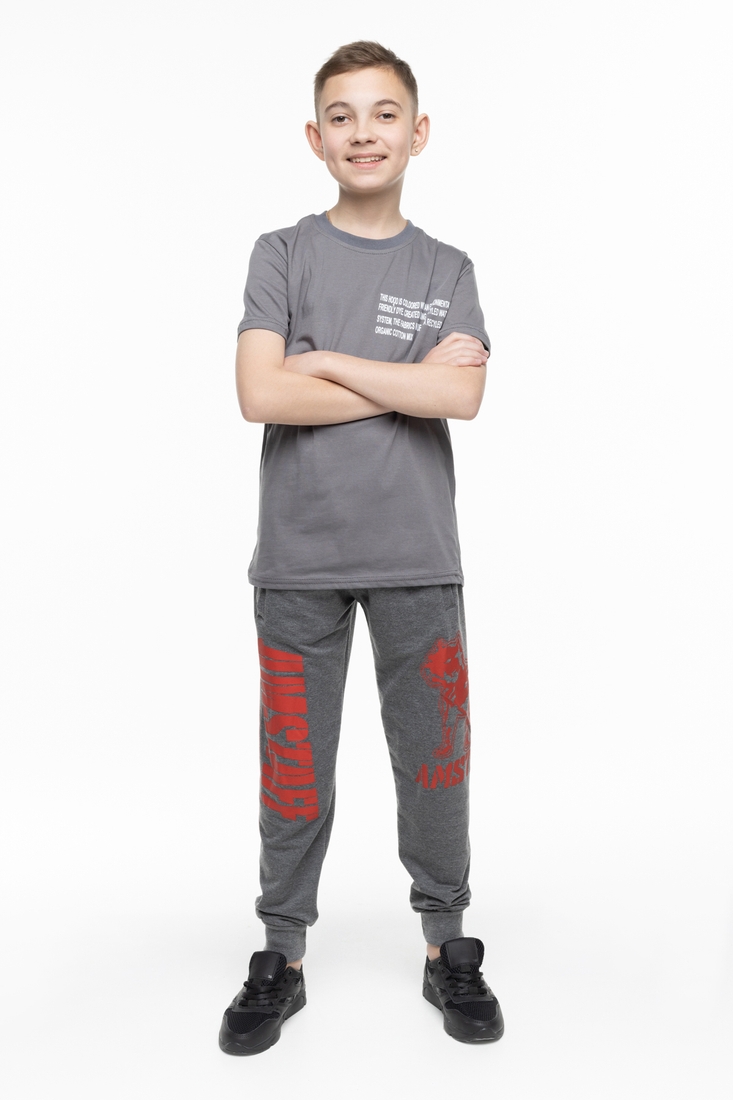 Фото Спортивні штани для хлопчика AZN 351 128 см Темно-сірий (2000989563044D)