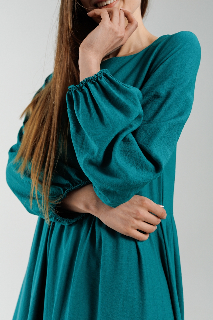 Фото Платье однотонное женское 605 54 Зеленый (2000990349590D)