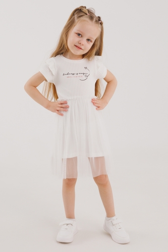 Фото Платье для девочки Viollen 3244 122 см Молочный (2000990464088S)