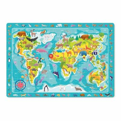 Пазл обсервационный "Карта мира Животные" Dodo 300133 (4820198240301)