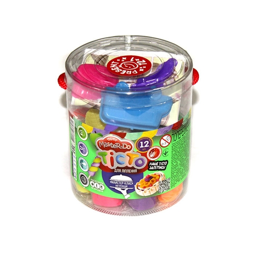 Фото Комплект креативної творчості Danko Toys Тісто для ліпки Master Do 12 кольорів відро TMD-01-06 (2000902341742)