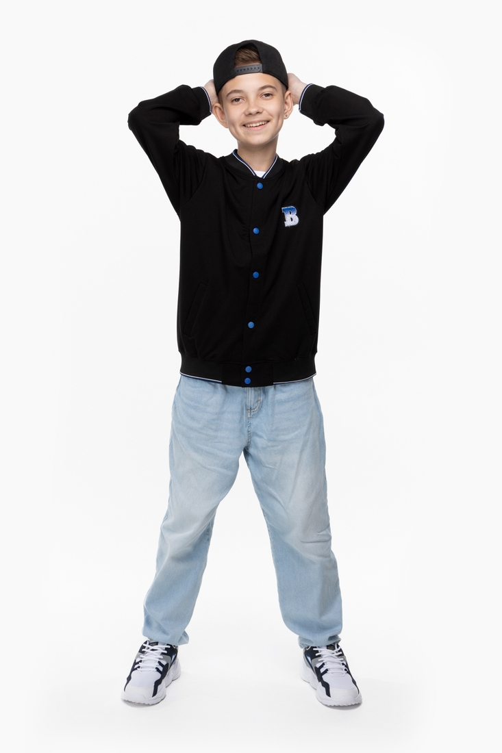 Фото Бомбер з принтом для хлопчика MAGO 4000 140 см Чорний (2000989827726D)